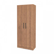 Multipurpose shoe cabinet in country walnut with two doors and 6 shelves h.182x71x38 cm