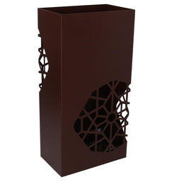 Rectangular brown metal umbrella stand cm25x15h50
