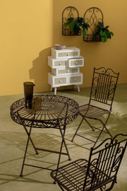Chest of 6 drawers Montiel white wooden rustic style