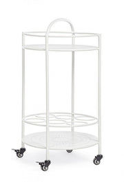 White steel bottle trolley