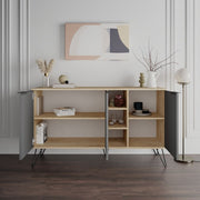 Clara sideboard oak oak 3 anthracite doors 142x35.5x83h