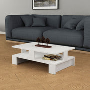 Mansu white double shelf living room table