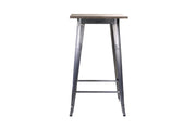 Bristol iron bar table with galvanized wood top