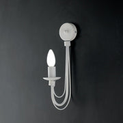 Shabby white iron applique one light 18x h38 cm