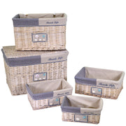 Sea wicker trunk with 3 cream drawers