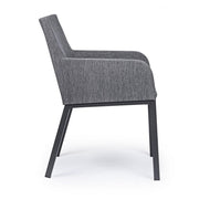Outdoor chair with armrests in Anthracite fabric OWEN JX55 55x62x h82 cm