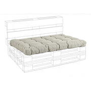 Poly pallet seat beige fabric cushion
