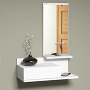Mode white suspended entrance furniture with mirror and drawer