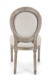 2x Natural white chair in classic style upholstered fabric