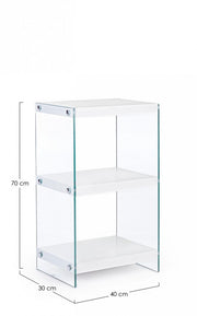 3P Line Wood Bookcase White