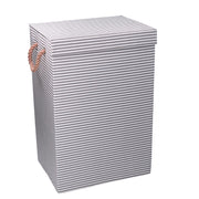 Gray fabric bin with lid cm40x30h60