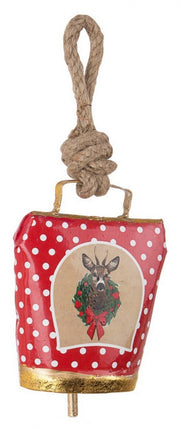 12x Wendi Bell Pendant with Polka Dot Reindeer