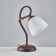 Rust Black iron table lamp one light Alabaster White glass lampshade 23x h31 cm