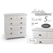 Mobile cassettiera como bianco cinque cassetti cm 80 x 40 x 92 h