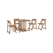 Outdoor set Noemi table and 4 folding chairs in melamine wood