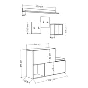 Entrance furniture Holdon shoe cabinet color dove gray dark coffee