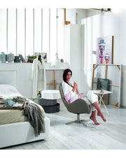 Olga armchair in faux leather and light gray metal STS