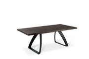 Heat treated oak table and black legs 100x200x76h cm