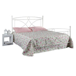 Iron bed one and a half with footboard White ALICE 126x208x h128 cm