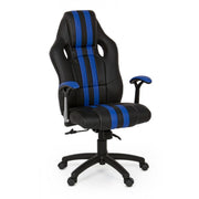 Office armchair with blue leatherette Spider armrests
