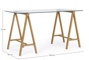 Alchimia modern desk with glass top 140x70x76h cm