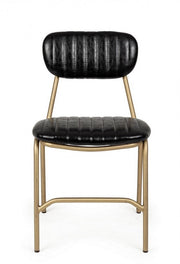 Addy modern retro chair with black leatherette steel structure