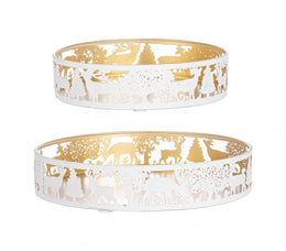 Set of 3 Alizee White Trays - 2 Sizes