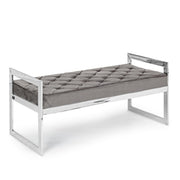 Sveva gray velvet bench 97 x 44 cm