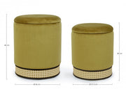 Set of 2 Milena green velvet container poufs