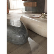 Modern beige stone coffee table cm 52 x98 x h 27