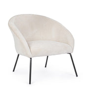 Aiko Velvet white velvet metal armchair 80 x 76 x 75 cm