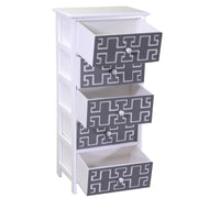 Mobile chest of drawers white gray 5 drawers 40x29x90h cm