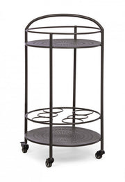 Trolley for bottles in Anthracite Gray steel