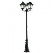 Aluminum Floor Lamp with Transparent Glass Diffusers - Max Height 210mm - 3 x 100W Bulbs - Black IP43
