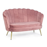 2 seater velvet effect sofa Giliola antique pink