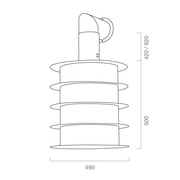 URBAN STYLE SAT extractor hood in burnished stainless steel Ø50 cm