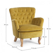 Vintage Orlins armchair in mustard quilted velvet