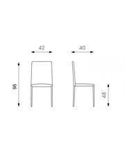 4x Cleo STS dove gray metal and faux leather chair