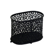 Curls oval black metal magazine rack cm34x20h26