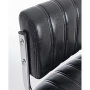 Black imitation leather bar stool BARCLAY 46x51,5x h88,5 - 109,5 cm