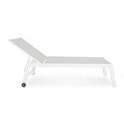 High aluminum sunbed with wheels Hilde white