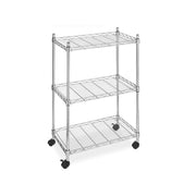 Chromed steel shelf with wheels three shelves 60x35x83 cm