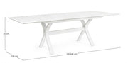 Kenyon white extendable garden table 180-240 x 100 cm