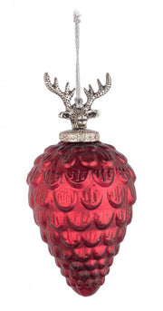 4x Decorum Red Pinecone Vt Pendant