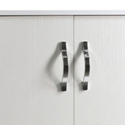 White multipurpose shoe cabinet in melamine wood 2 doors h130x71x38