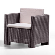 Capri brown resin living room 4 pcs with cushions