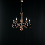 Suspension chandelier in iron Black DECO Copper five lights 57x h60 cm