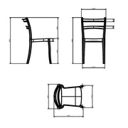 Samara Chair in Tortora Polypropylene with 2 Horizontal Bands Backrest