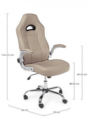 Office armchair upholstered in Boneville Beige leather