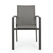 Chair with armrests Anthracite Beige KONNOR 56,2x60x h88 cm